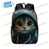 1 Cute Cat Hooded Backpack (Adult Version) - Large Capacity, Adjustable Shoulder Straps, Secure Zipper Closure, Lightweight And
