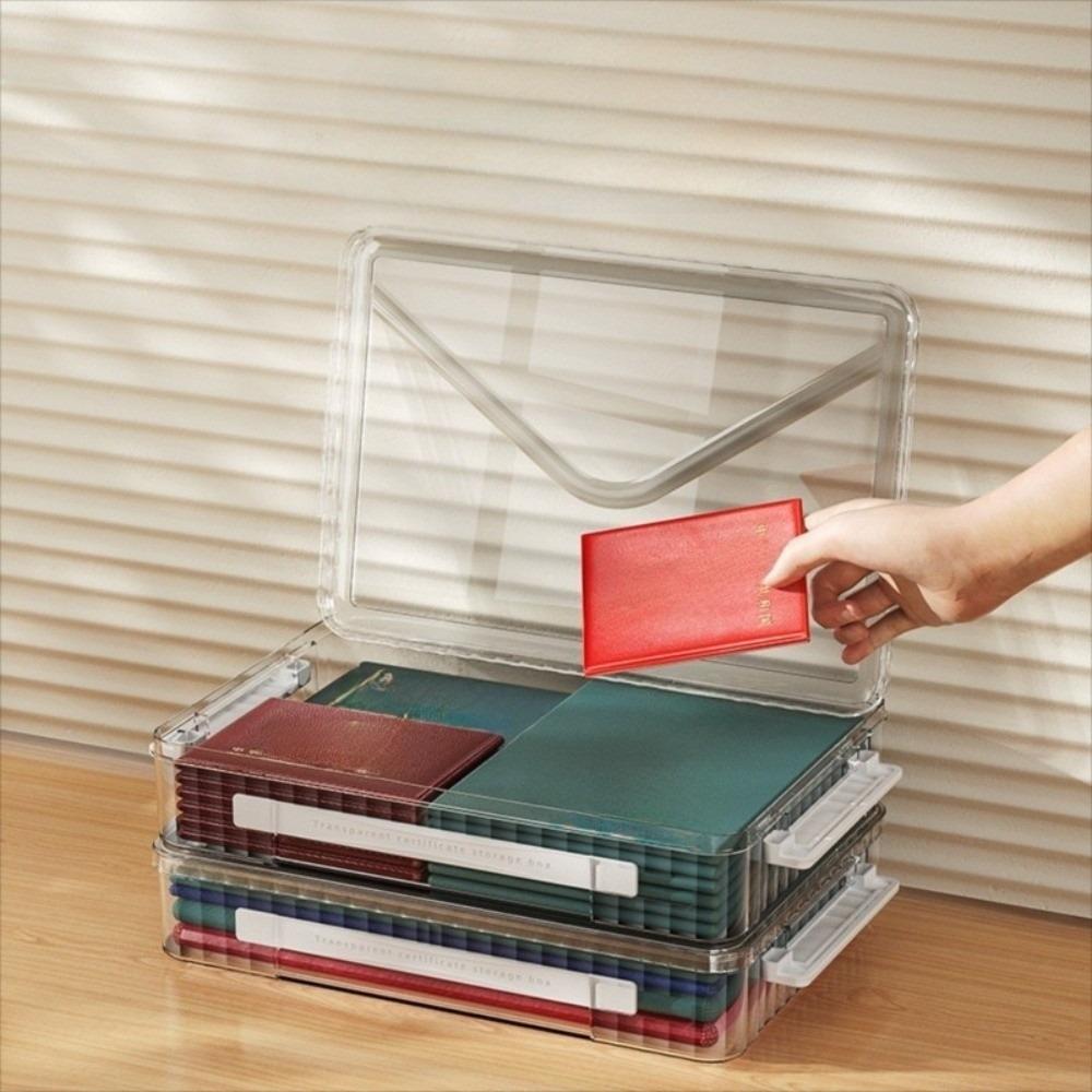 a4 File Document Organizer Transparent Card Holder Case Desktop Paper Storage Box Projects