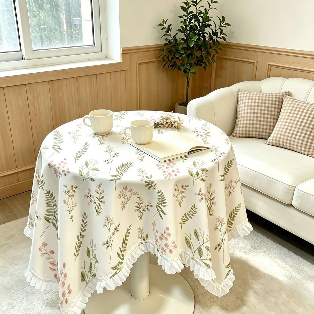 Spitzentischdecke: Rustikal Floral, Frische und Verspielte Wohnkultur für Wohnzimmer und Schlafzimmer—Staubdichte Runde und Quadratische Tischdecken