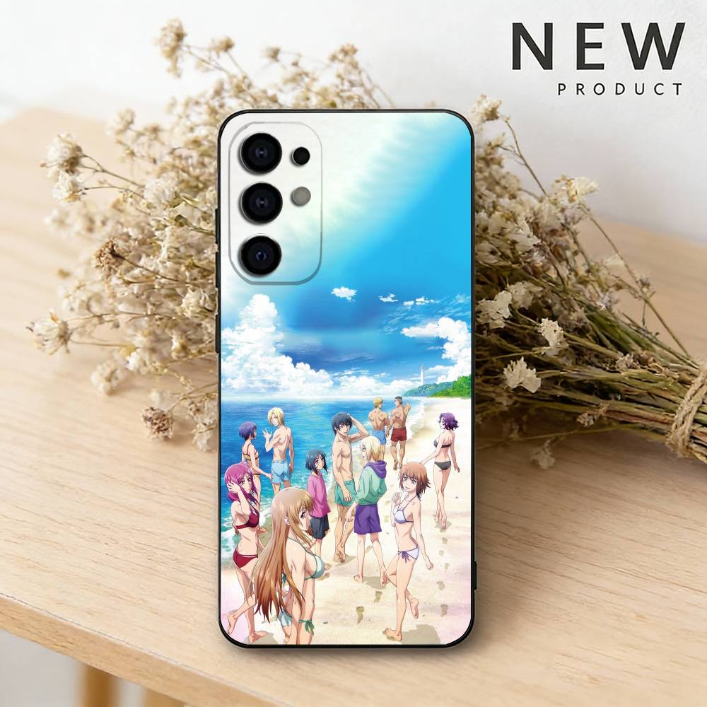 Anime Grand B-Blue Dreaming Handyhülle Für Samsung S26,25,24,23,22,30,21,10,9,Ultra,Plus,Lite Schwarze Weiche Hülle