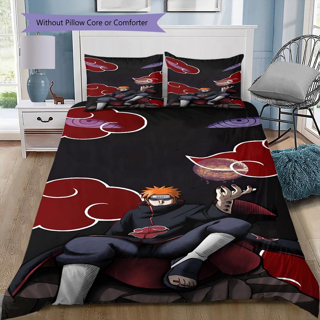Cartoon Pattern Bedding Quilt Set Quilt Cover Pillowcase Home Decoration Birthday Gift (1 * duvet cover + 2 * pillowcase, without core)