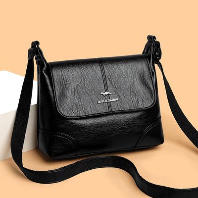 Klapptasche, Modisch und Schlicht, Weiches Leder Umhängetasche, Handtasche mit großem Fassungsvermögen und mehreren Fächern