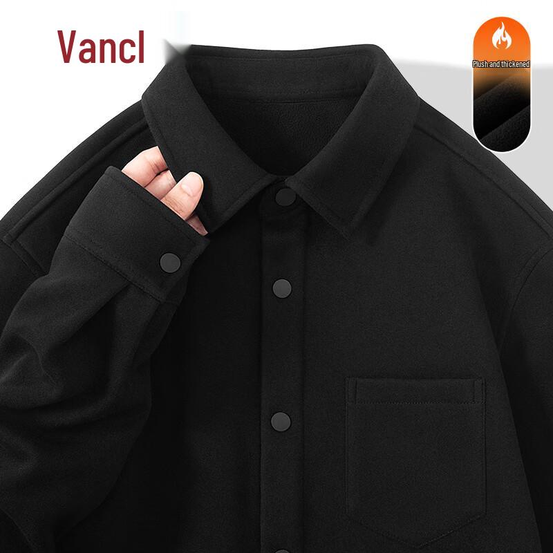 VANCL Men s Winter Fleece-Lined Flannel Long-Sleeve Shirt M