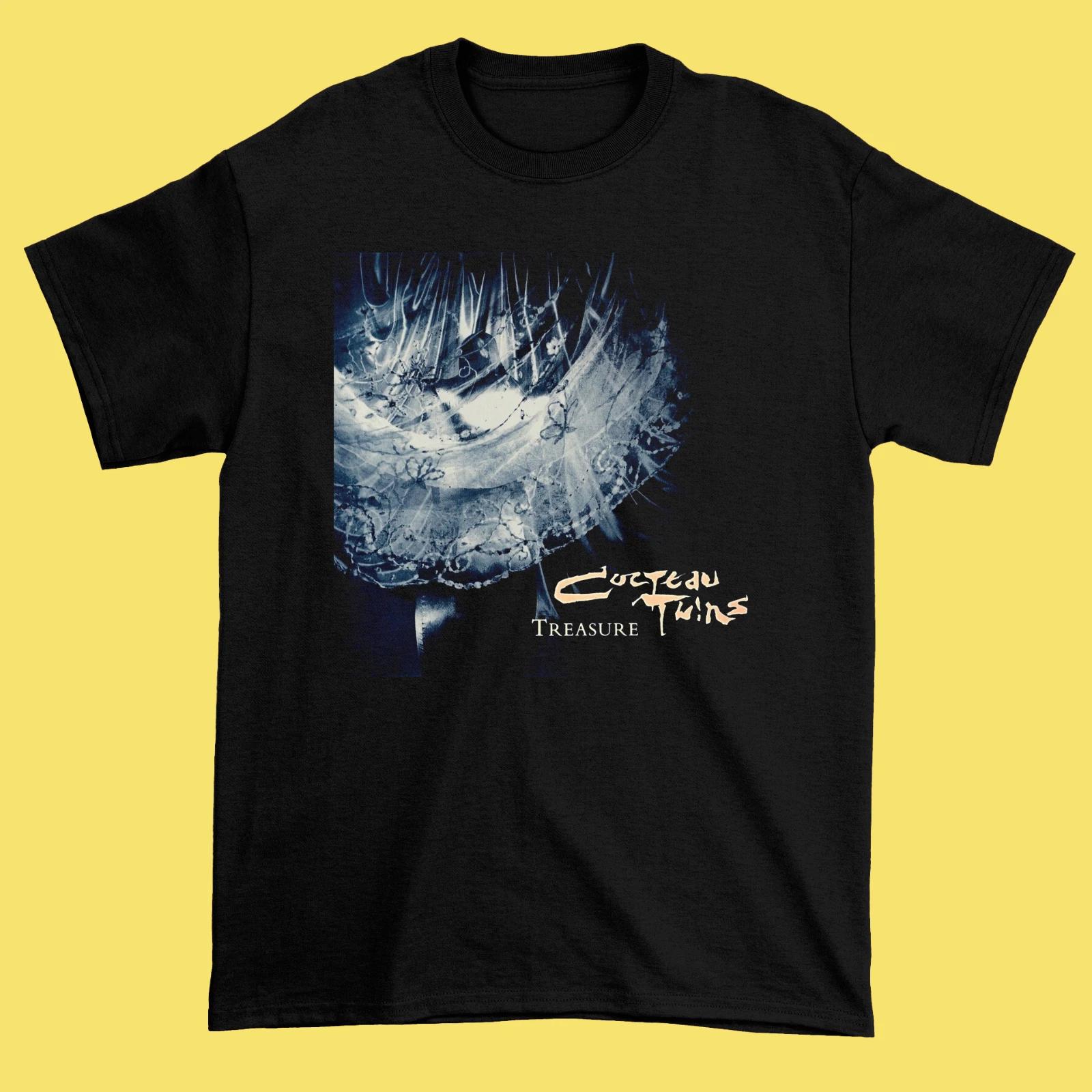 Men s and Women s T-shirts Cocteau Twins - Treasure Short Sleeve Cotton Black All Size S