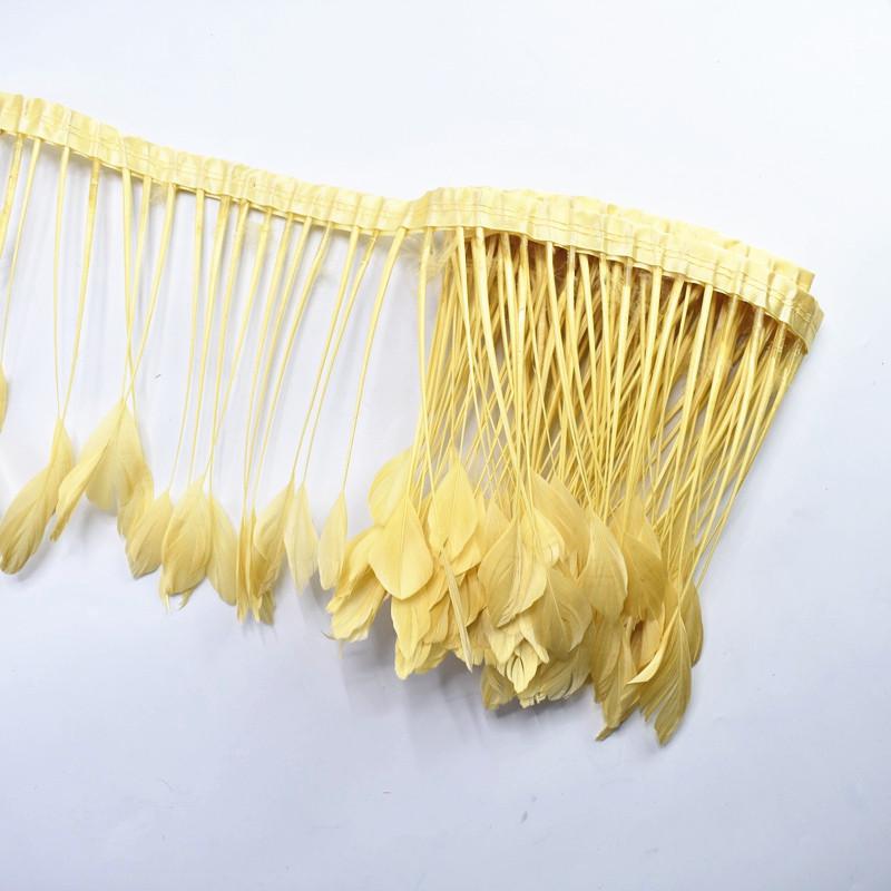 2Yards Dyed Stripped Coque Goose Feathers Trims Feather Trim White Feathers For Crafts Ribbon Wedding Feathers Decoration Plumas
