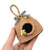 Woven Rope Bee Hive Hanging Ornament Handmade Rustic Pendant with Sunflower And Bowknot for Bedroom Living Room Farmhouse Spring Party Decor