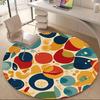 1 Stück Abstrakte bunte Formen Büro Runder Teppich, Matte Geeignet für Büro, Unter Bürostühlen Schlafzimmer Wohnzimmer Heimdekoration, Raumdeko