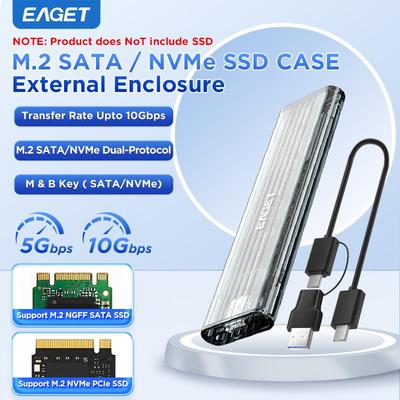 M.2 NVMe SSD-Gehäuseadapter, werkzeugloser USB 3.2 10 Gbit/s Typ C, werkzeugloser Gehäuse-NVMe-Leser für SSD 2230/2242/2260/2280