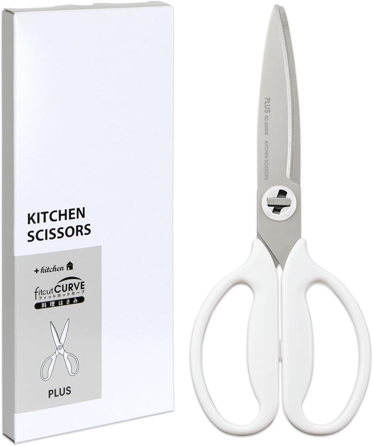 

Plus Kitchen Cooking Dishwasher Fit Cut Mushroom Paper Box 35728 Scissors, Scissors, Disassembly, Safe, Stress-Free Sharpness, Curve, White,