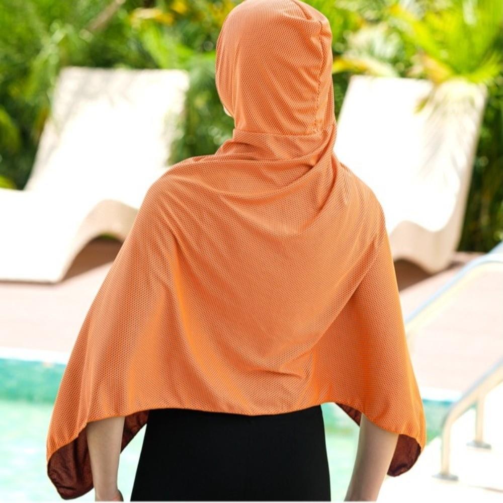 Solid Color Sunscreen Shawl Towel Cycling Cap Breathable Outdoor Sun Hat  Outdoor