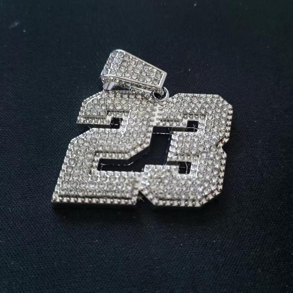 Cristiano Ronaldo Rhinestone Jersey Pendant Gold-Plated Cuban Necklace