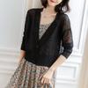 Spring and summer new thin ice silk knitted cardigan top women's loose simple sunscreen shawl air-conditioning shirt jacket