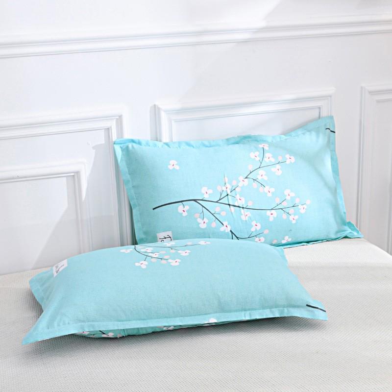 Cotton Pillowcase 48x74cm Soft Breathable Plain Solid Color Envelope Adult Single Pillow