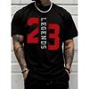 European Sizes Men's T - Shirt Casual Street Style 23 Legends Number Graphic Print Short Sleeve T - Shirt Men'sFashion Adults Men Casual