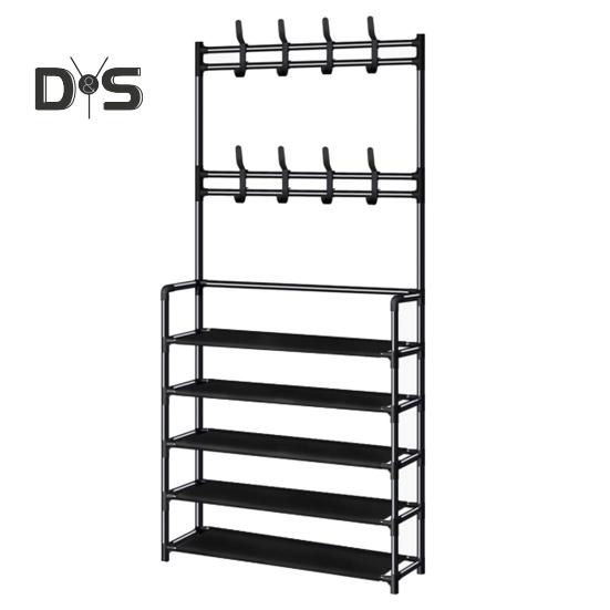 Multi-Layer Shoe Rack Doorway Clothes Hanger High Stability Simple Installation Shoes Shelf Floor-Standing Storage Rack
