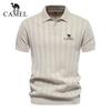 Primavera/Estate 2026 Ricamo Nuovo Polo da Uomo in Lana Maglione a Maglia Manica Corta Collo T-shirt da Uomo Top