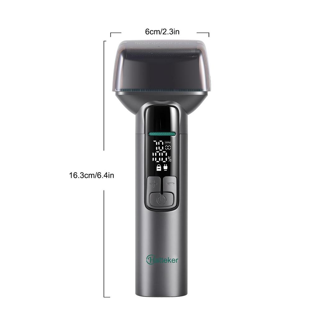 Hatteker Cordless Rechargeable Shaver with Floating Dual Foil 3-Speed Adjustable Wet & Dry Smooth Home Shaving Electric Razor