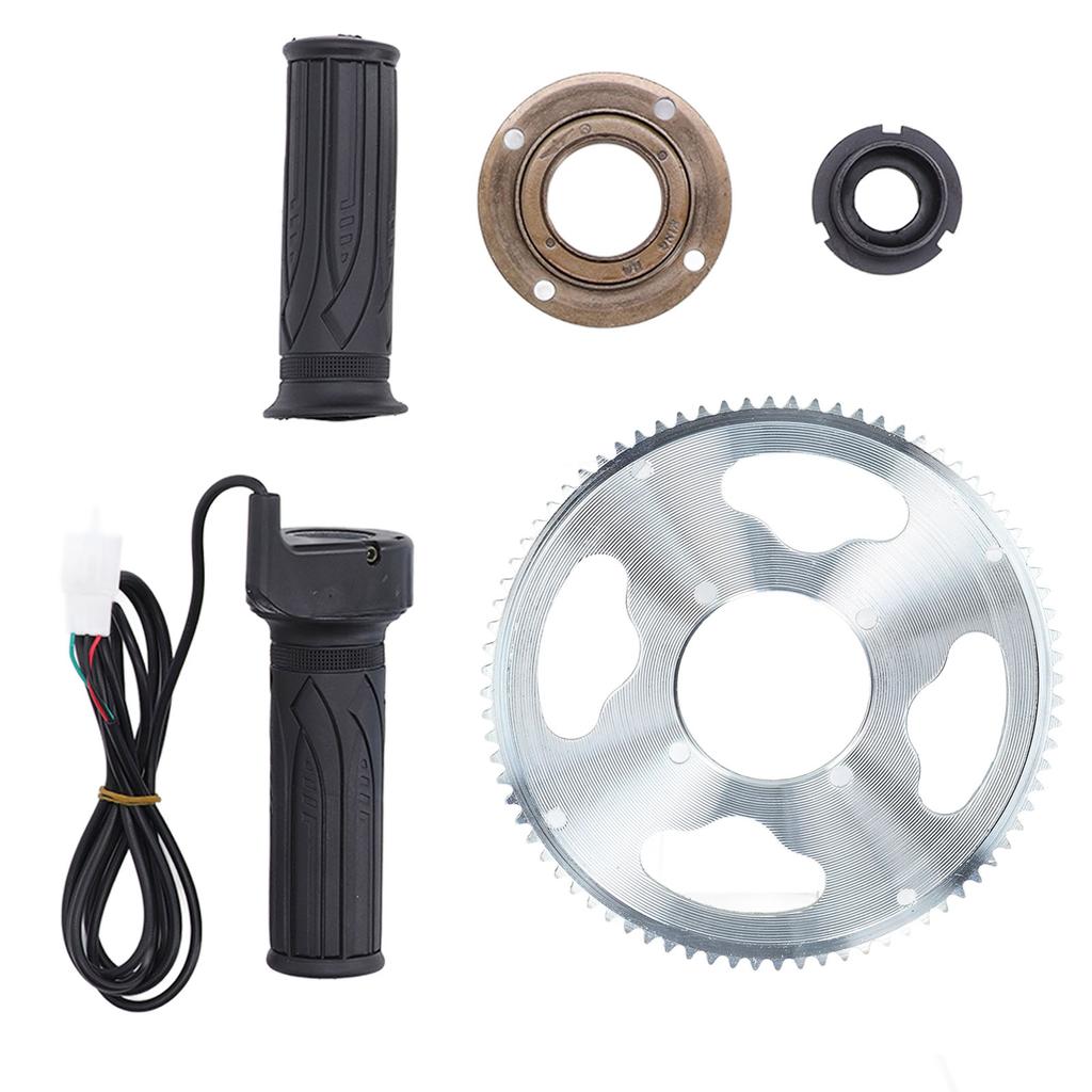 80T 25H 54mm Bike Sprocket Flywheel Adapter Connector Twist Throttle Grips for Road Bike Bicycle