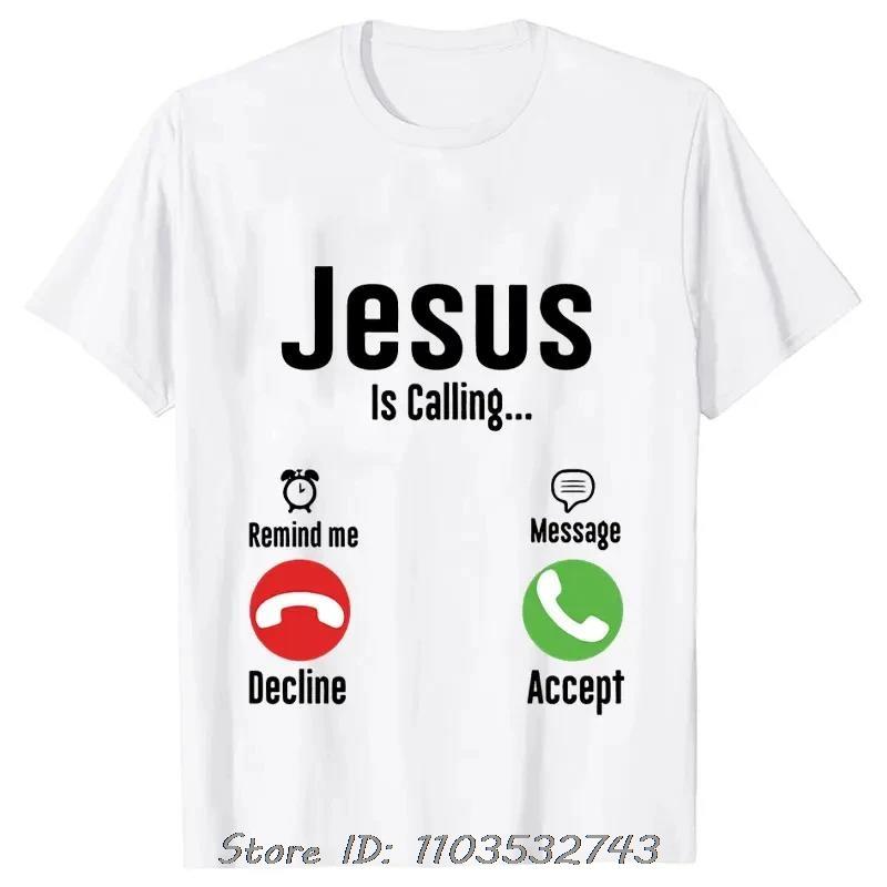 Jesus Print T-shirt Christ Casual Short Sleeve Men's Clothing Fitness T Shirt Harajuku Streetwear Funny Cotton Tshirt Tops