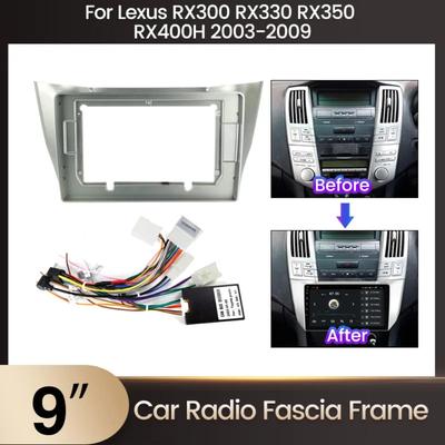2 Din 9 Inch Car Radio Installation GPS Plastic Fascia Panel Frame for LEXUS RX 300 RX 330 RX 350 2003-2009 Dash Mount Kit Bezel