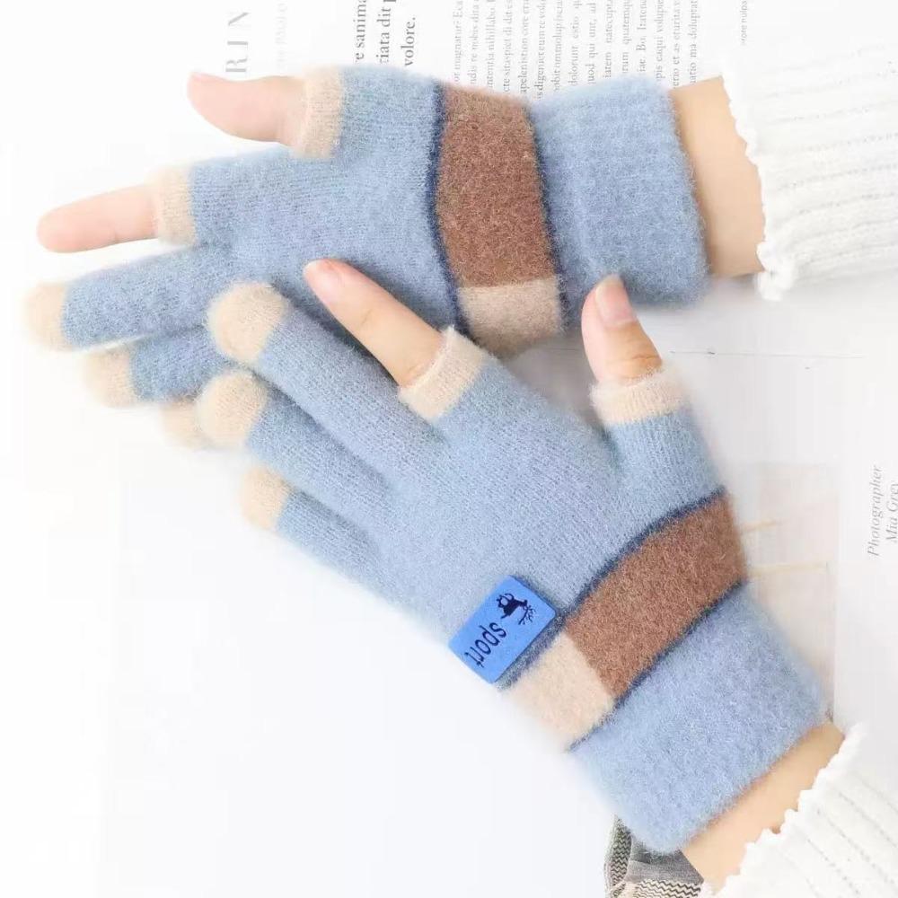 

6-13Years Old Coldproof Children Mittens Windproof Baby Gloves Kids Winter Gloves Baby Boys Girls синий