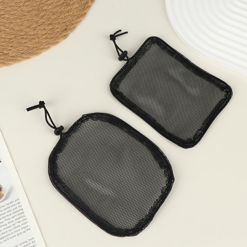 5Pcs Black Elastic Wig Net Breathable Mesh Hair Net With Adjustable Drawstring For Making Puff Bun Wig Tools Women Wig Nets