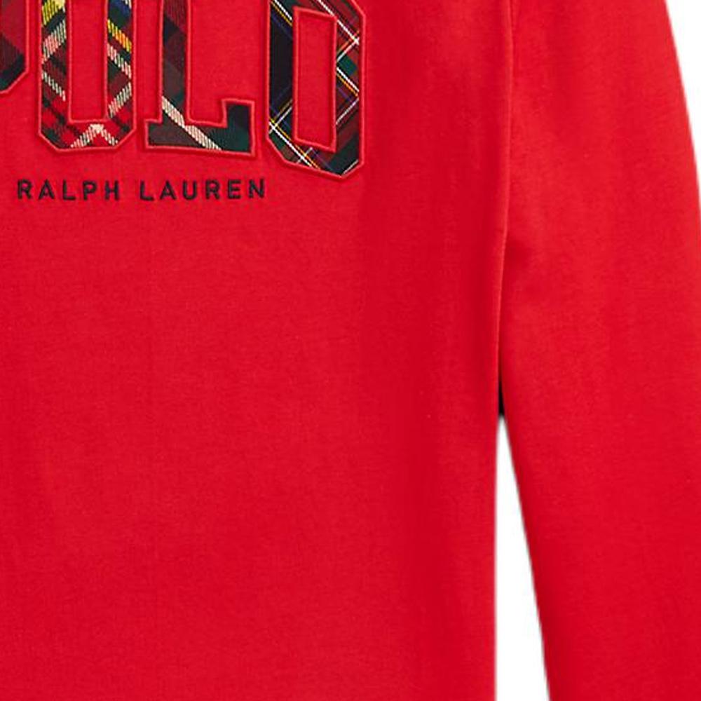 Polo Ralph Lauren Kids Letter Print Round Neck Straight Fit Long Sleeve T-Shirt Kids Tops Red CWPOTSHY8020933-600