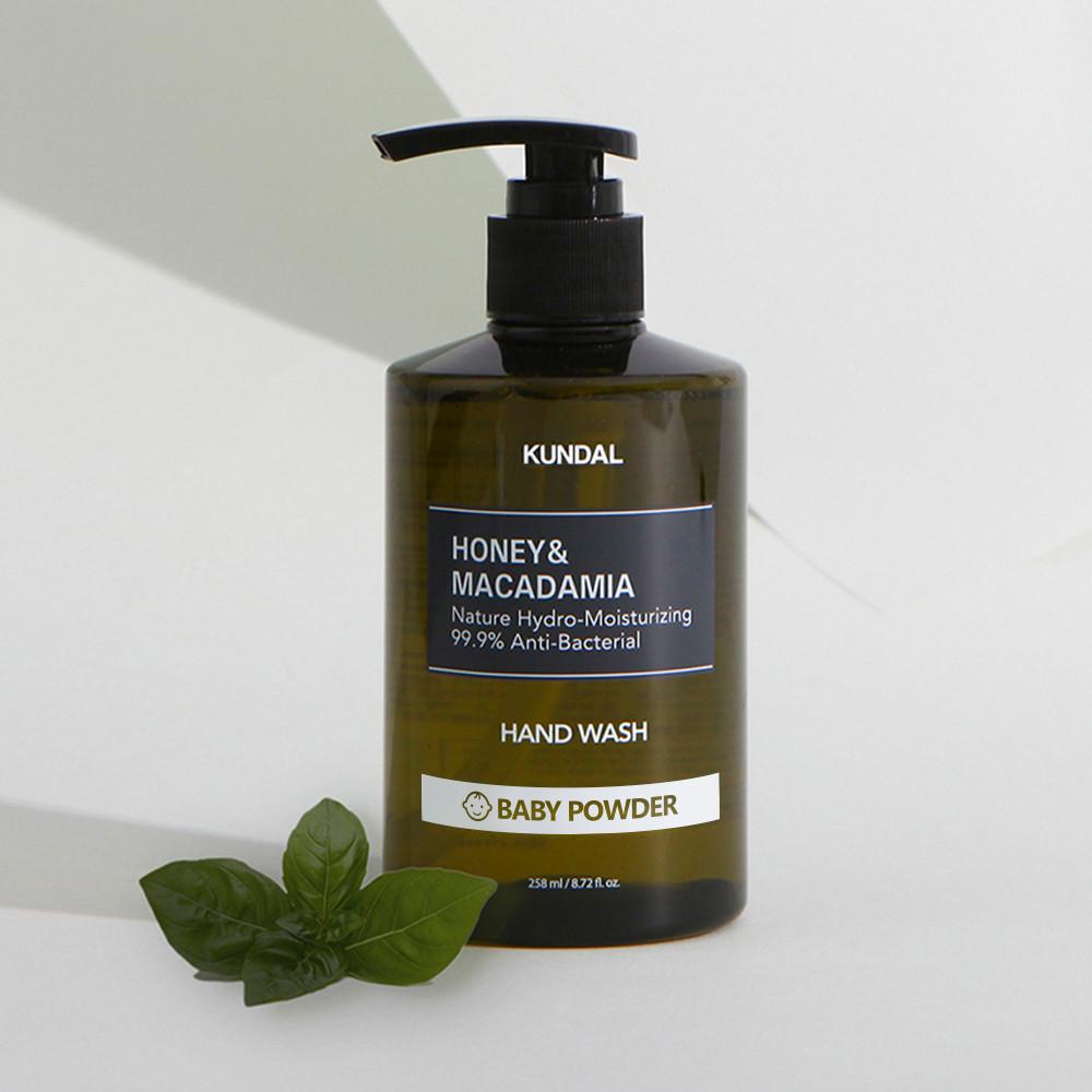 Kundal Pure Hand Wash 3-piece Set Baby Powder 258ml, Korean cosmetics with good fragrance