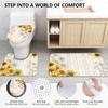 Sunflower Bathroom Sets with Shower Curtain and Rugs -Flower, 4-Piece Shower Curtain Sets with Rugs, Memory Foam Toilet Lid Cover, and Non-Slip