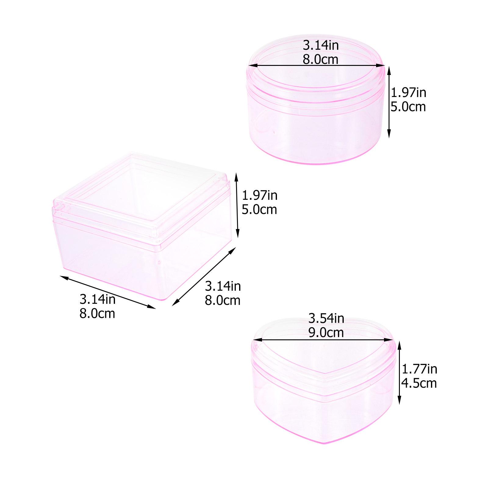 

3Pcs High Hardness Plastic Decorative Box Multi Purpose Small Storage Container for Candies Desserts Jewelry Snacks Sundries розовый