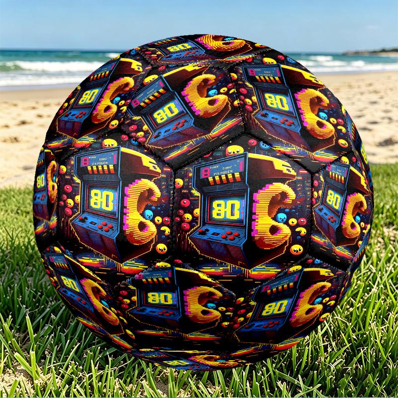 PAC Print Size 5 Soccer Ball, PU Wear Resistant Football for Match Training and Daily Practice, Birthday Gift for Soccer Fans