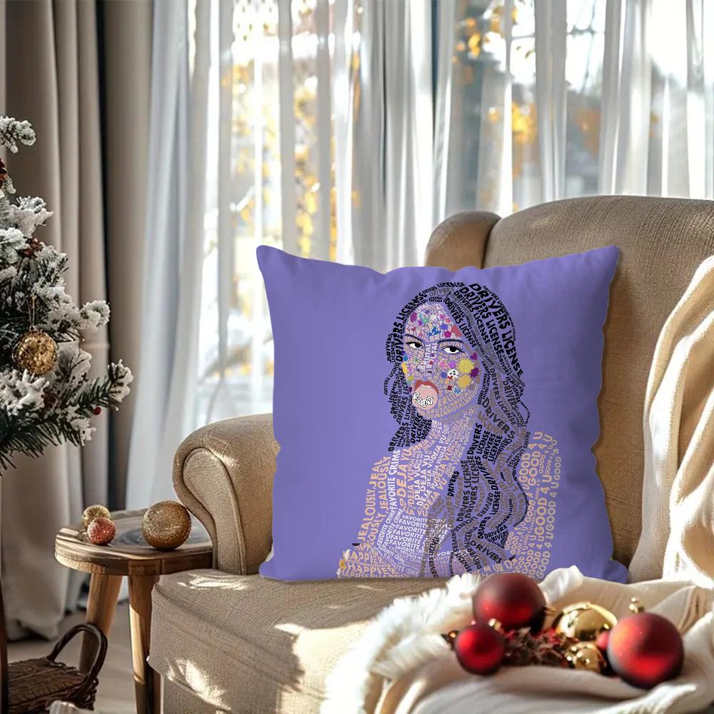 O-Olivia Singer R-Rodrigo Pillow Case Square Pillow Bedroom Sofa Leisure Comfort Cushion Car Living Room Home Decoration 40X40