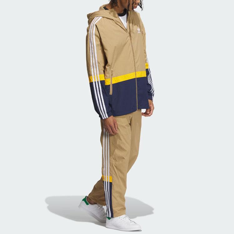 Adidas Originals Trefoil Three-Stripes Colorblock Track Pants Men Bottoms Khaki IN0999