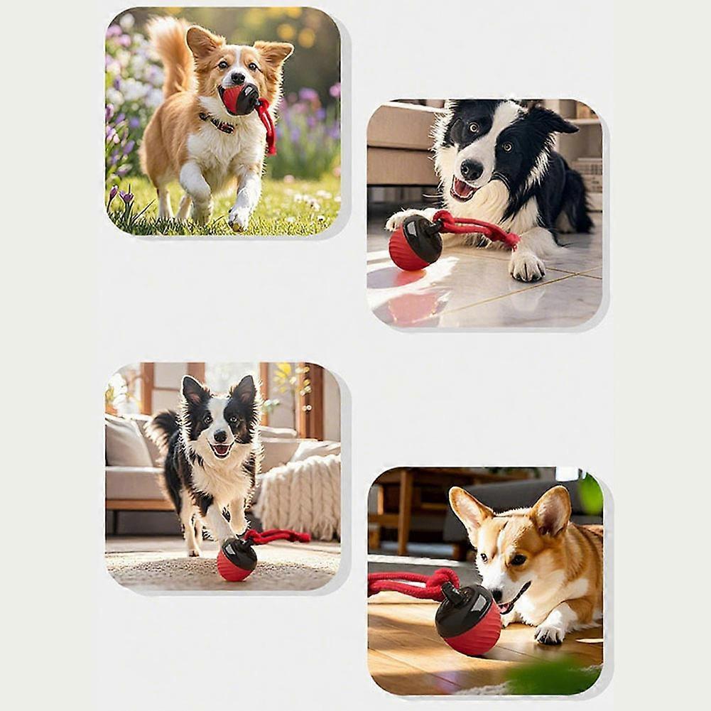 Rechargeable Interactive Dog Ball - Electric Moving & Rolling Toy with Rope, Random-Path Fun for Small Dogs