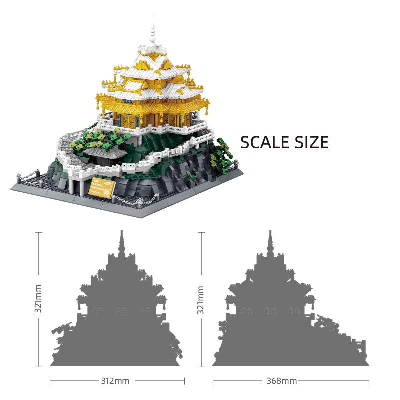 Creative China Famous Historical Architecture Micro Diamond Block Laojun Mountain Building Brick Model Sets Toy Nanobrick