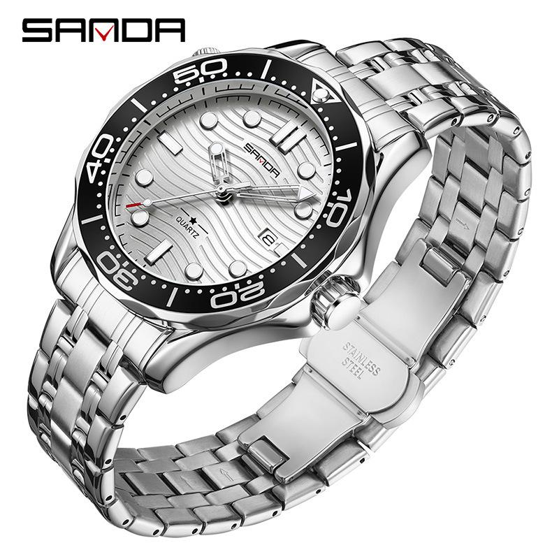 SANDA Men's Quartz Watch Multifunctional Waterproof Luminous Calendar Business Men's Quartz Watch