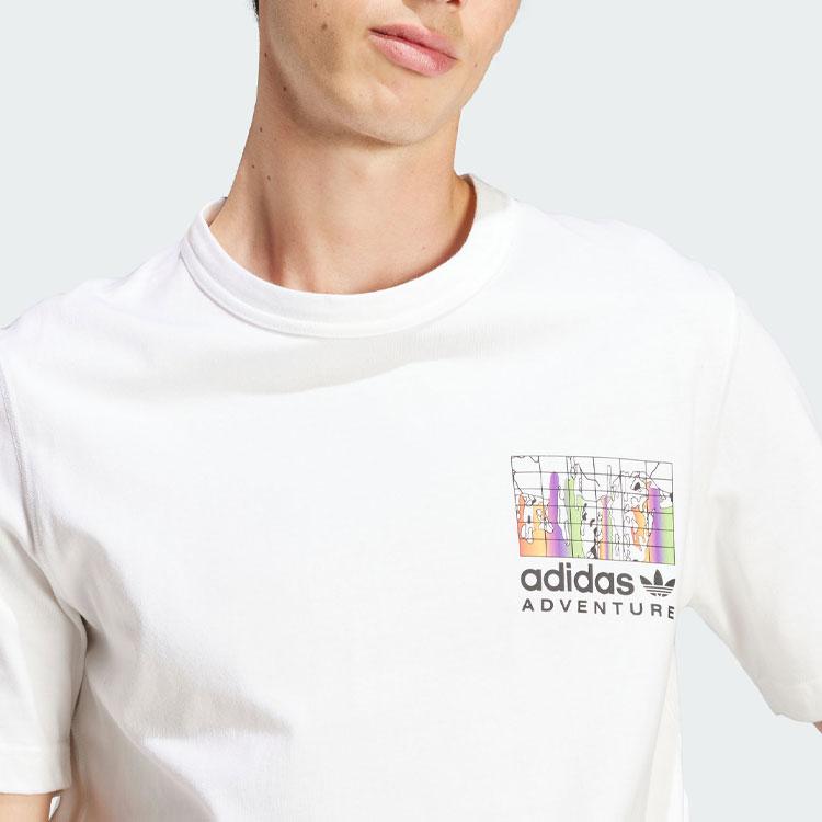 Adidas Originals Adventure Graphic Tee With Letter Logo Print Men Tops White IJ0701