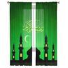 Ramadan Al Kareem Green Sheer Curtain For Living Room Bedroom Voile Curtains For Window Organza Curtains Party Tulle Drapes