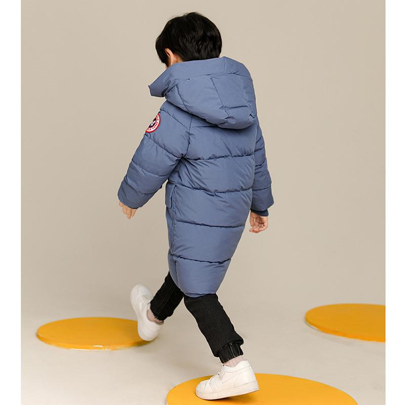Autumn Winter Children's Coat Boys Jacket Solid Color Long Style Keep Warm Hooded Coat for Kids