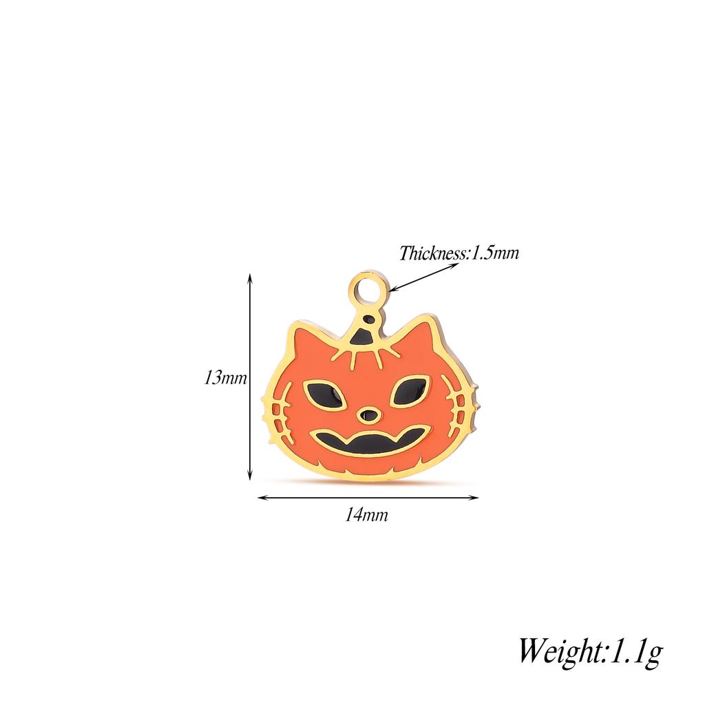 4Pcs/lot Halloween Charms Stainless Steel Pumpkin Ghost Bat Pendant for Making DIY Necklace Jewelry Accessories Supplies