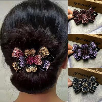 Sweet Rhinestone Barrettes Accessory Duckbill Clip Simple Temperamental Flower