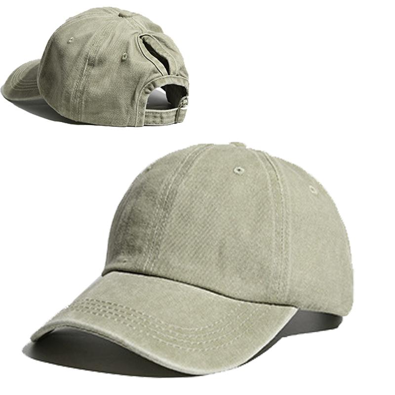 Vintage Ponytail Baseball Cap Women izable Fit Snapback Hat Mesh Distressed Summer Cap Woman Sunhat