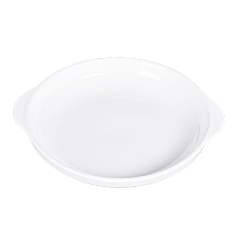 Western Style Double-Ear Pure White Ceramic Plates - Abalone & Steamed Fish Safe, Home & Microwave Oven Friendly