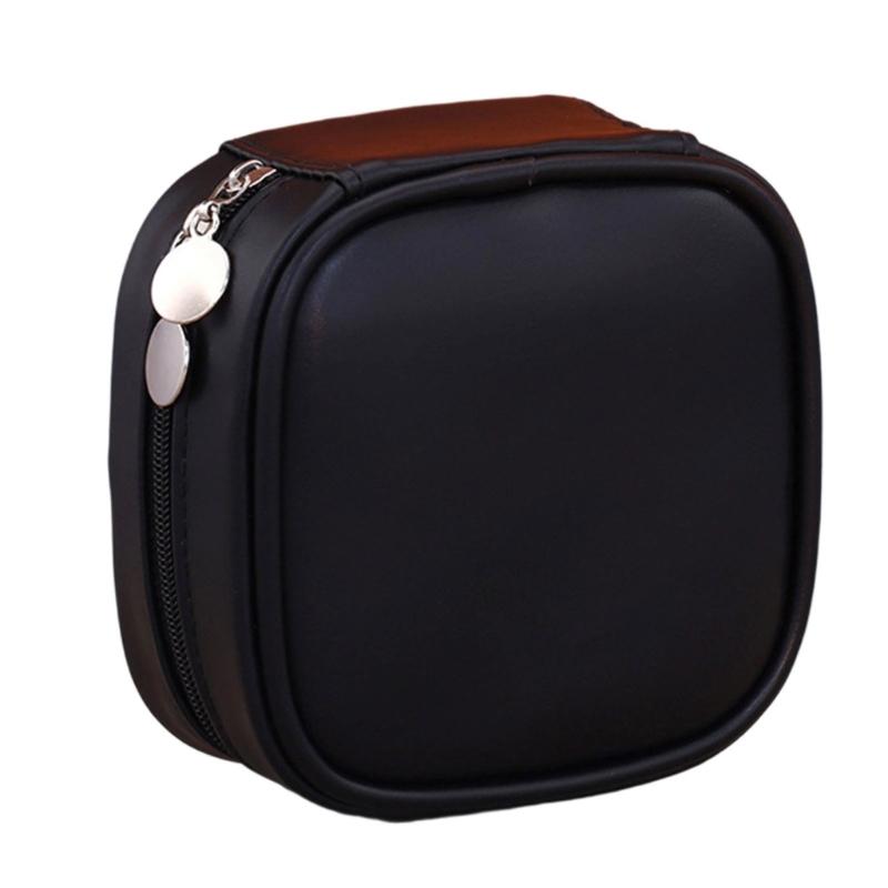 Leather Jewelry Storage Bag With Adjustable Drawstring Design Safely Holds Earrings Necklaces Rings Portable Organizers