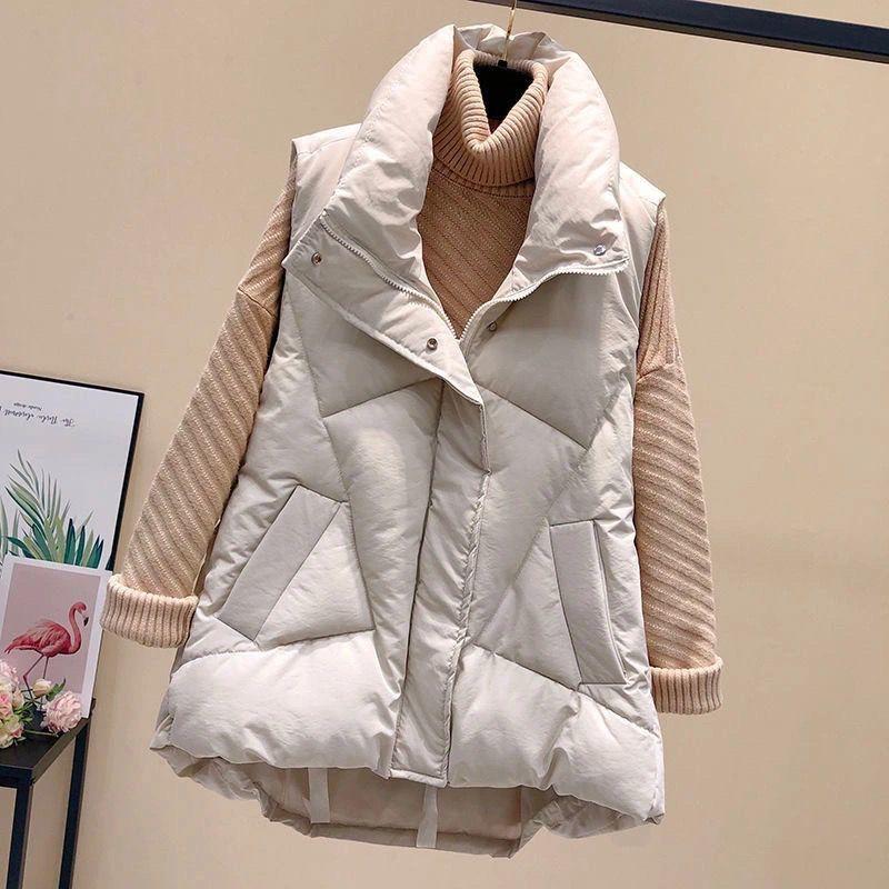 

Add Fat To Increase Fat Mm Autumn and Winter Down Cotton Vest Lightweight Stand-up Collar Waistcoat Vest Jacket XXXL