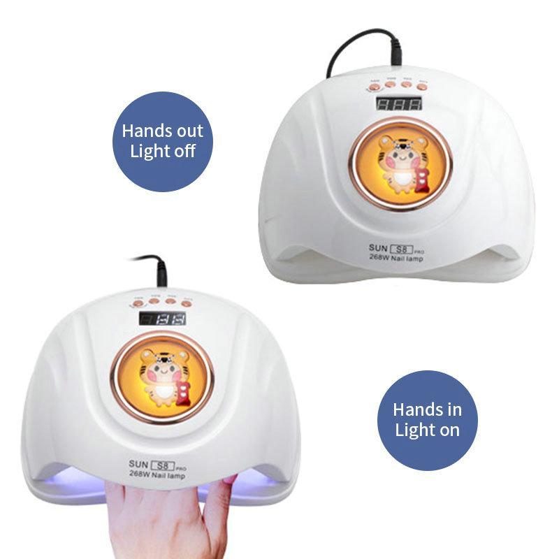 268W Dual-Hand UV/LED Nail Lamp for Fast Drying with Cartoon Design