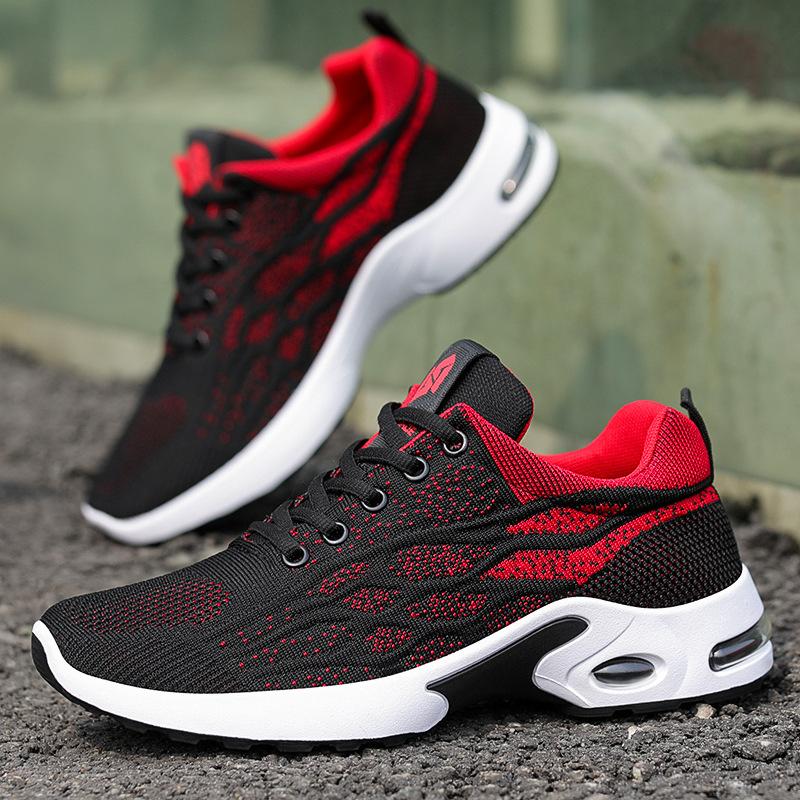 Men's Shoes Spring New Casual Sports Shoes Factory Soft-soled Student Air Cushion Shoes 2025 Fly-woven Sports Shoes Men