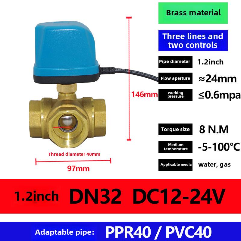 AMECO Miniatur Elektrisches Zweiwege-Kugelventil für Klimaanlagen - Erhältlich in 4 und 6 Punkten, DN15 DN20