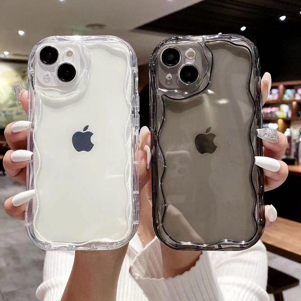 Capa de Celular Transparente de Cor Sólida para iPhone 16, 15, 14 Pro Max, 13/12 Pro, 11/XS - Capa com Cobertura Total