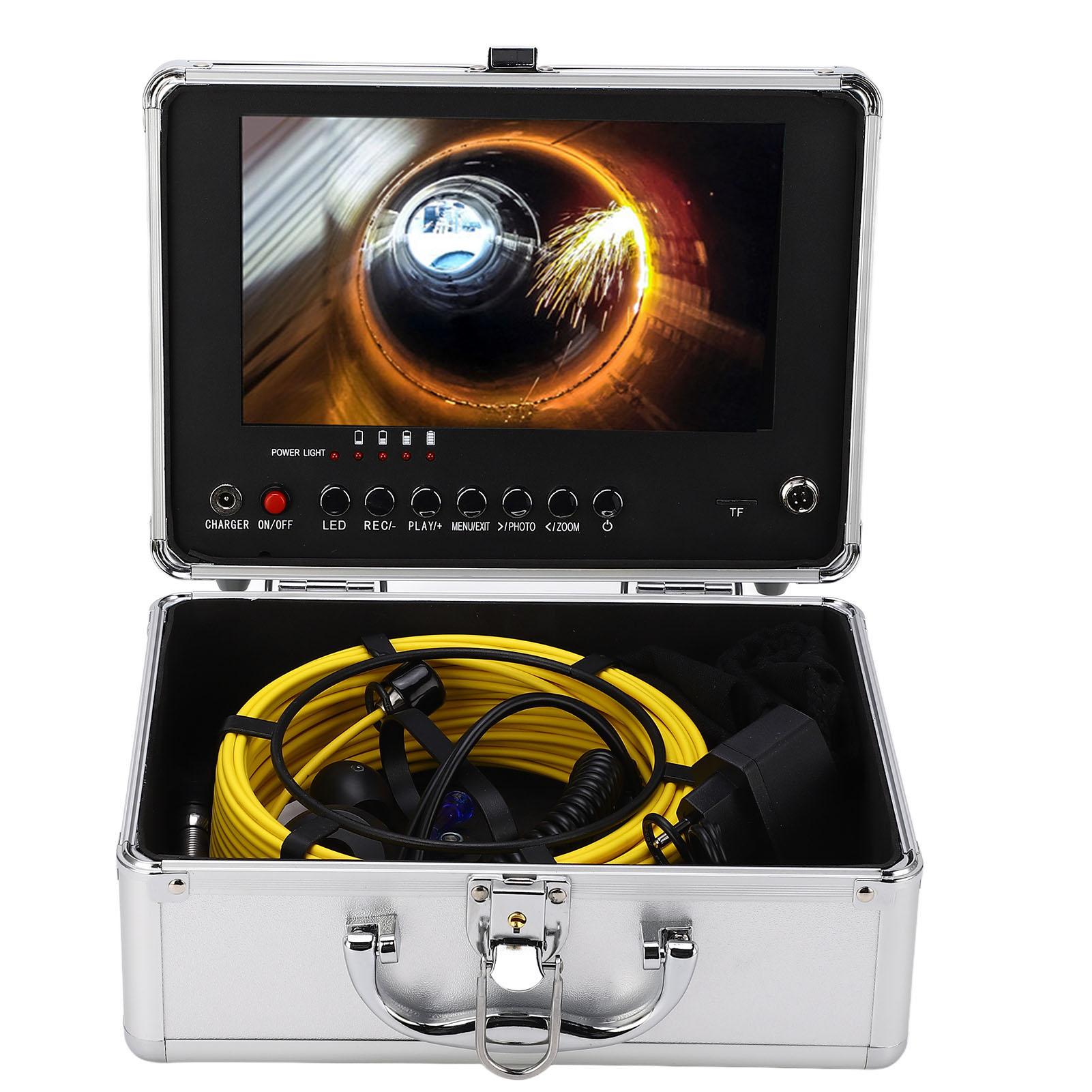 

17MM AHD 720P Sewer Pipe Inspection Camera Drainage Industrial Endoscope System with 9in Monitor DVR 16GB Memory Card